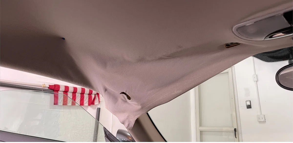 Before: Sagging headliner