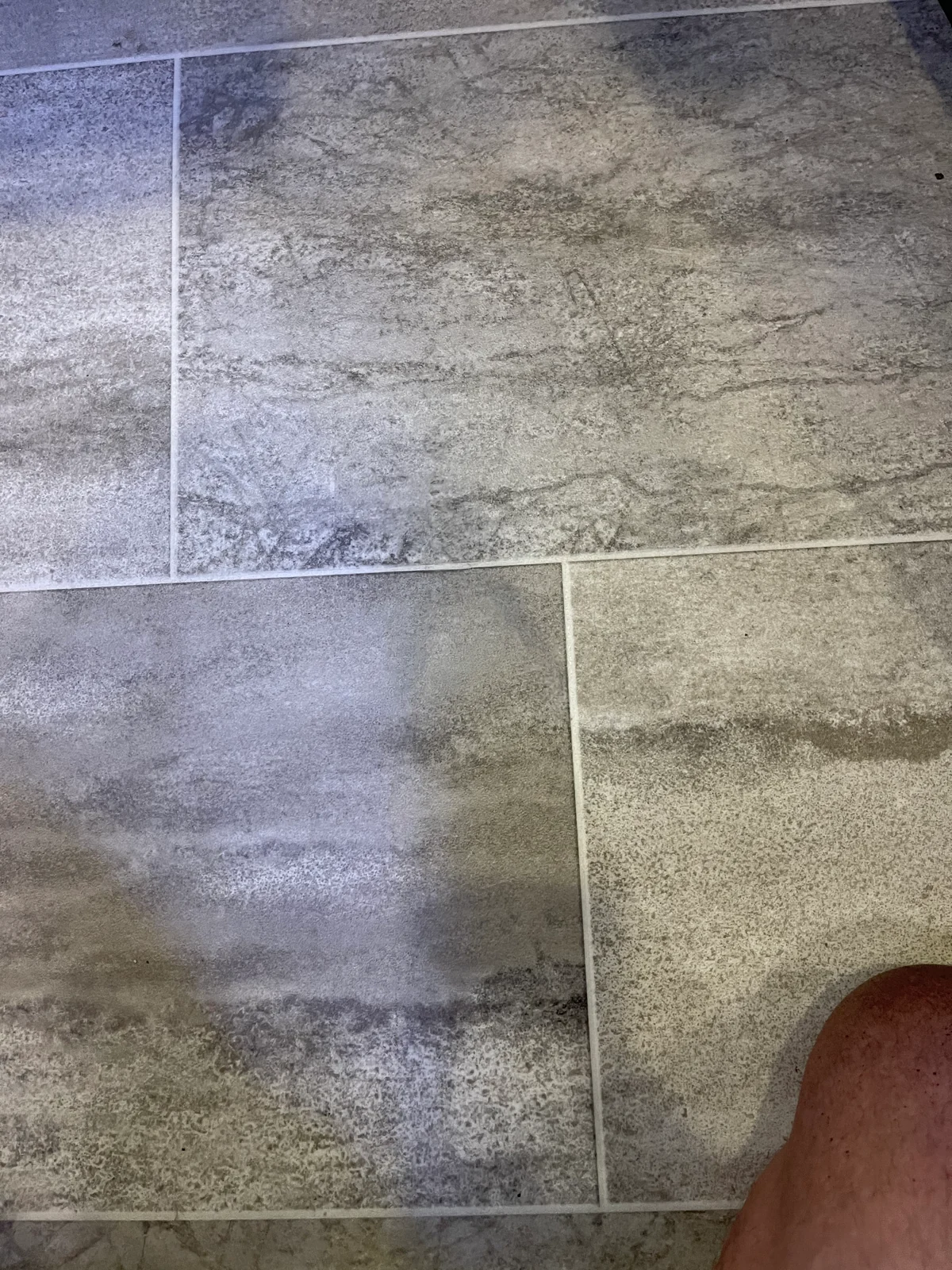 After: Linoleum floor tear