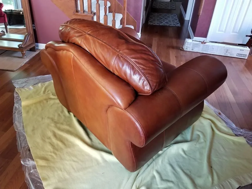 Restored leather sofa